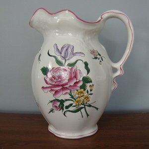 Antique Societe Ceramique Maestricht Holland Floral Pitcher